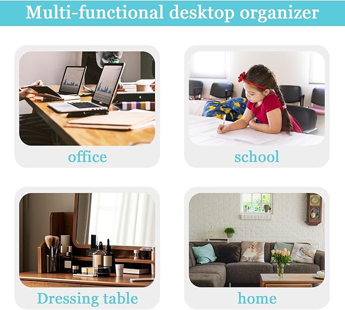 2 Pieces Black Mesh Pen Holder Desktop Organizers Pencil Holder for Desk 3 Compartments Metal Office Supply Organizer with Sticky Notes Holder forOffice Desk Accessories