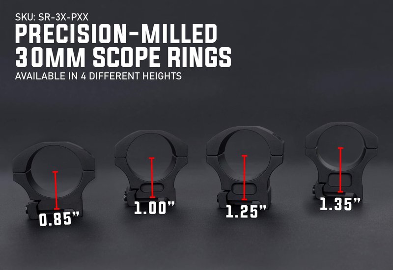 Monstrum Precision Weaver Scope Rings | 1 inch Diameter | 1.20 inch Center Height