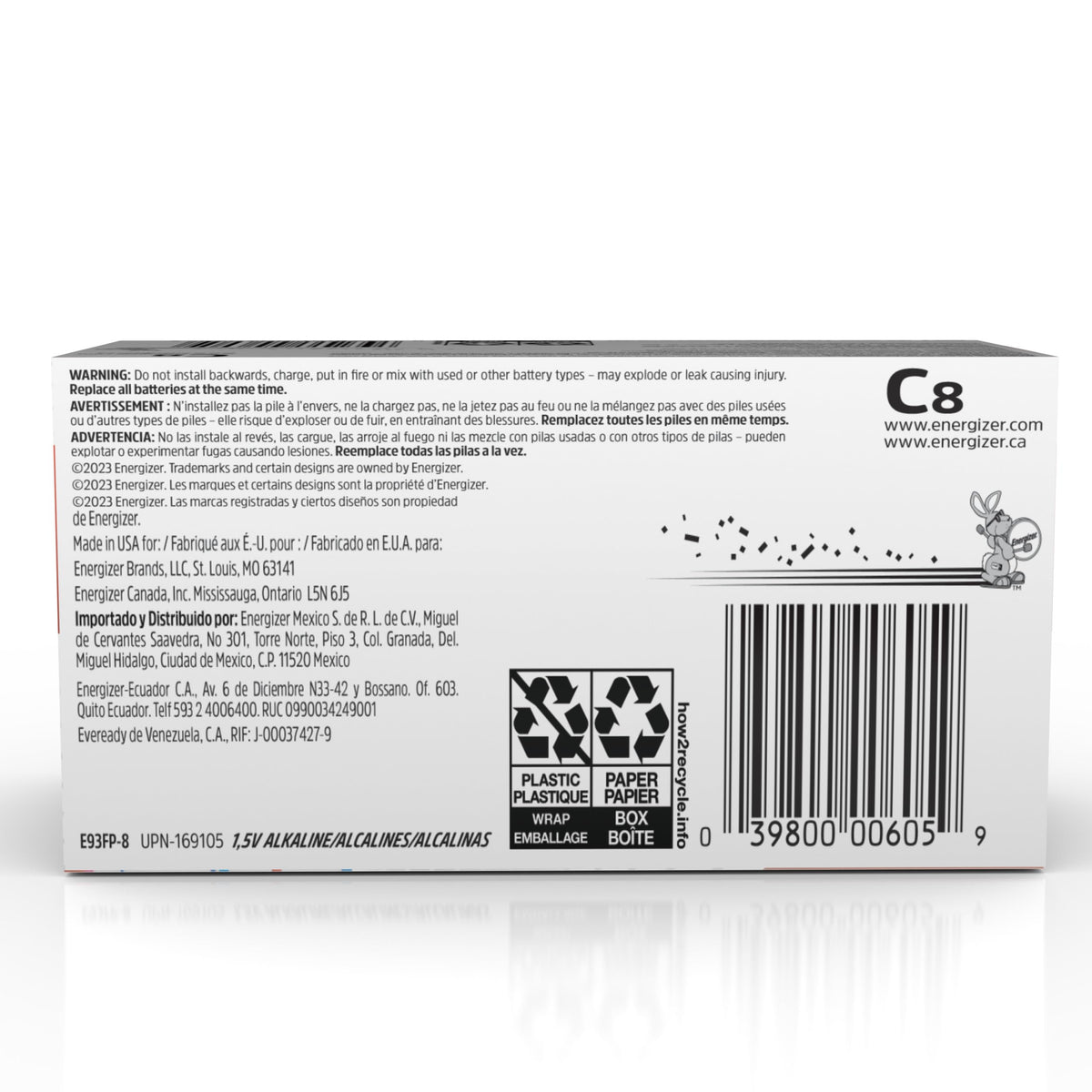 Energizer MAX C Batteries, Premium Alkaline C Cell Batteries (8 Battery Count)