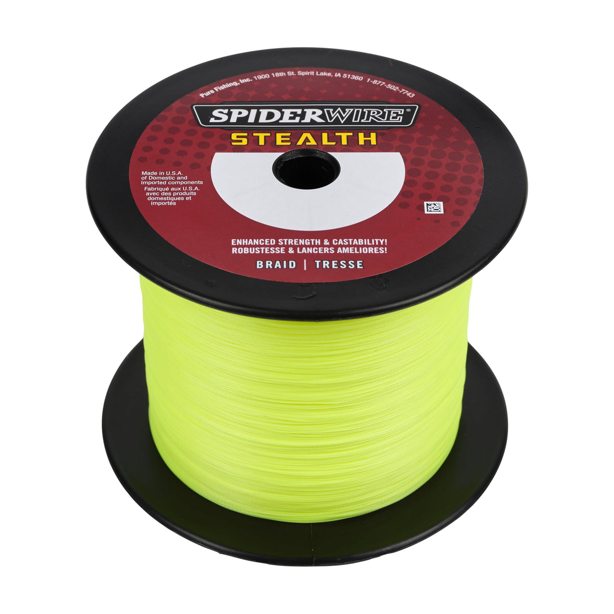 SpiderWire Stealth® Superline, Hi-Vis Yellow, 20lb | 9kg, 1500yd | 1371m Braided Fishing Line, Suitable for Freshwater and Saltwater Environments