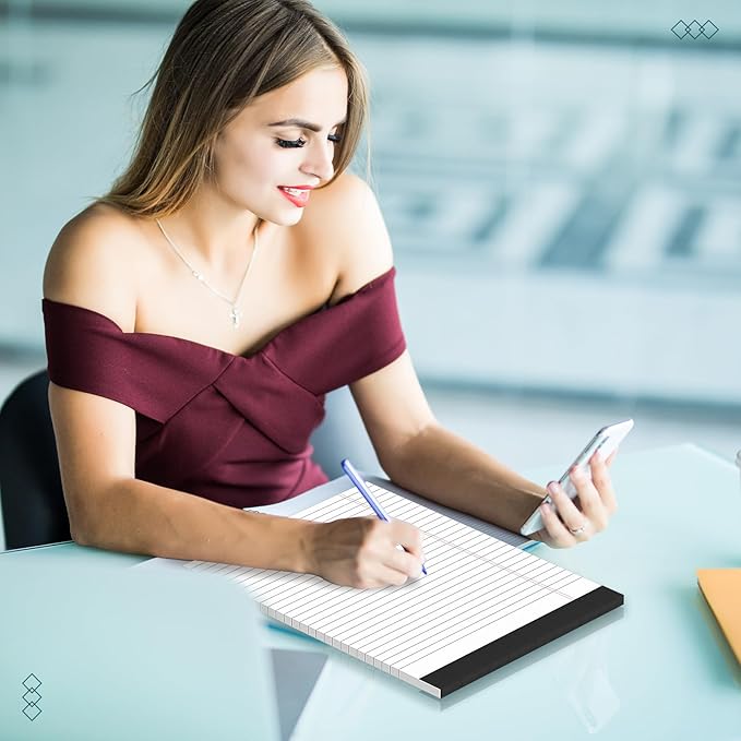 3 Pack Legal Pads 8.5 x 11 inch Notepad, 30 Sheets per Note Pads Wide Ruled Legal Pads, Pads of Paper Writing Pad - Ideal for Office, School or Home Use