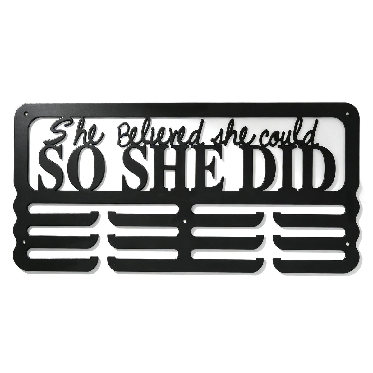Medal Holder Display Hanger, Aluminum Medal Display Holder Holds Up to 60 Medals, Wall Mounted Medal Organizer for Sports Award Plaques, Ribbons and Race Bibs(01)