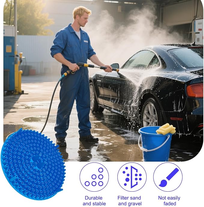 2PCS Car Wash Bucket Grit Trap Insert, 10.2" Vehicle Detailing Washing Filters