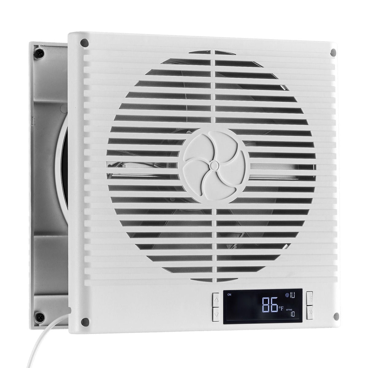 7.5-Inch Room to Room Fan, 2-in-1 305 CFM Through Wall Fan with Remote Control & Two-Way Airflow, 10-Speed Ventilation Quiet Vent for Kitchen, Living & Laundry Room Workshop