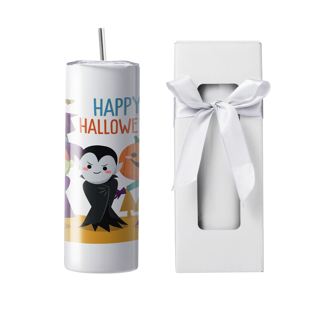 8 Pack Sublimation Tumblers 20 Oz Skinny Straight, Stainless Steel Sublimation Tumblers Blank, Stainless Steel Double Wall Tumbler for Heat Transfer Customized Gifts with Lid and Straw, Gift Box