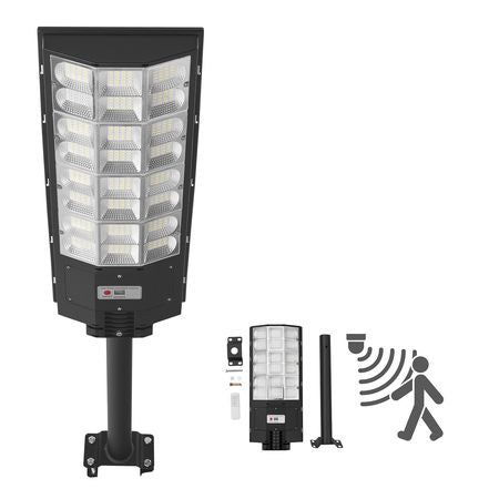 8000W Solar Street Light Outdoor, 450000LM, Commercial Parking Lot Light Dusk to Dawn, LED Flood Security Lamp with Motion Sensor, IP65 Waterproof Outdoor Lighting, for Driveway Yard, 1 Pack