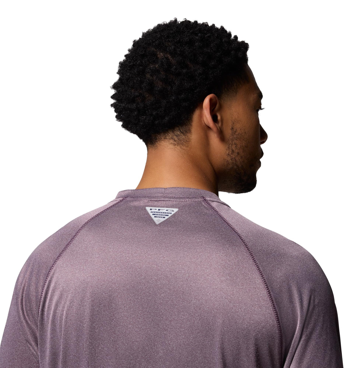 Columbia Men's PFG Terminal Tackle Long Sleeve Fishing Shirt, Dusty Purple Heather/Cool Grey Logo, 4X Tall