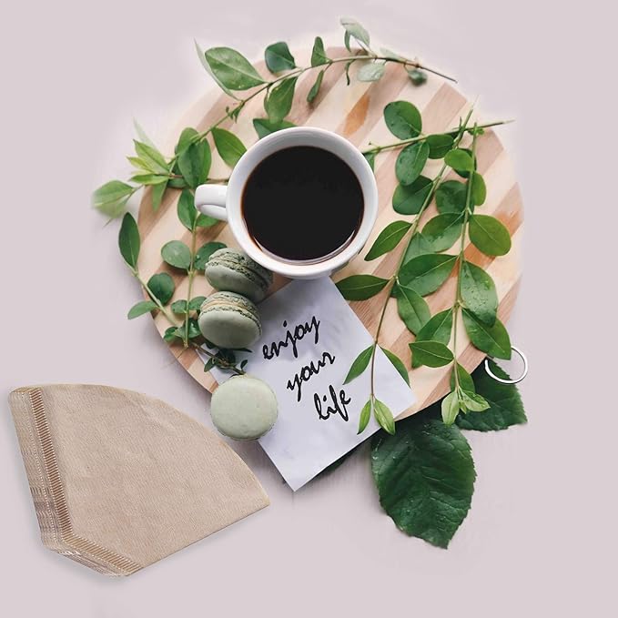 Cone Coffee Filters #4, Coffee Filters 4 Cone Paper Unbleached, Number 4 Coffee Filter 8-12 Cup, Size 4 Paper Filter, Compatible with Ninja Coffee Maker and Cuisinart Coffee Maker, 100 Count