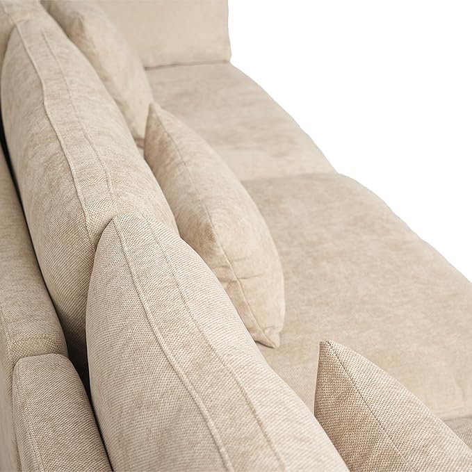 Cloud Couch Modular Sectional Sofa with Ottoman,120inch Down Filled U Shaped 5 Seater Convertible Sofa,Cover Washable and Replaceable Couches for Living Room