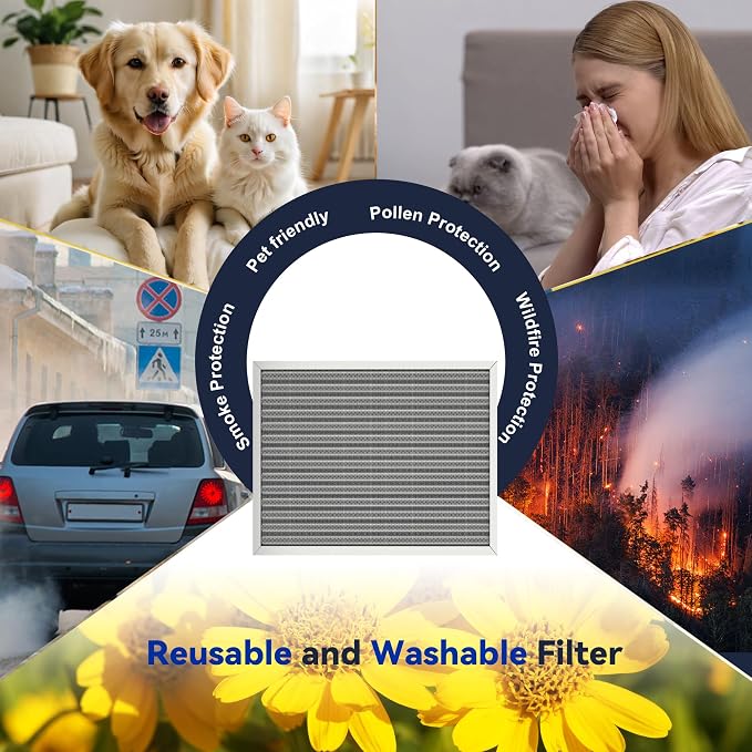 14x25x1 Reusable Air Filter, Electrostatic, Washable Lasts a Lifetime, Breathe