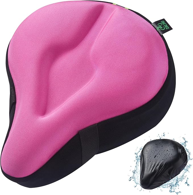 Zacro Bike Seat Cushion - Gel Padded Bike Seat Cover for Men Women Comfort, Extra Soft Exercise Bicycle Seat Compatible with Peloton, Outdoor & Indoor Bike Saddles