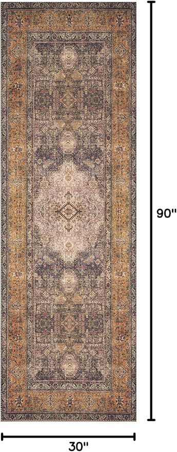 Loloi Loren Collection LQ-02 Plum/Multi 2'-6" x 7'-6" Runner Rug