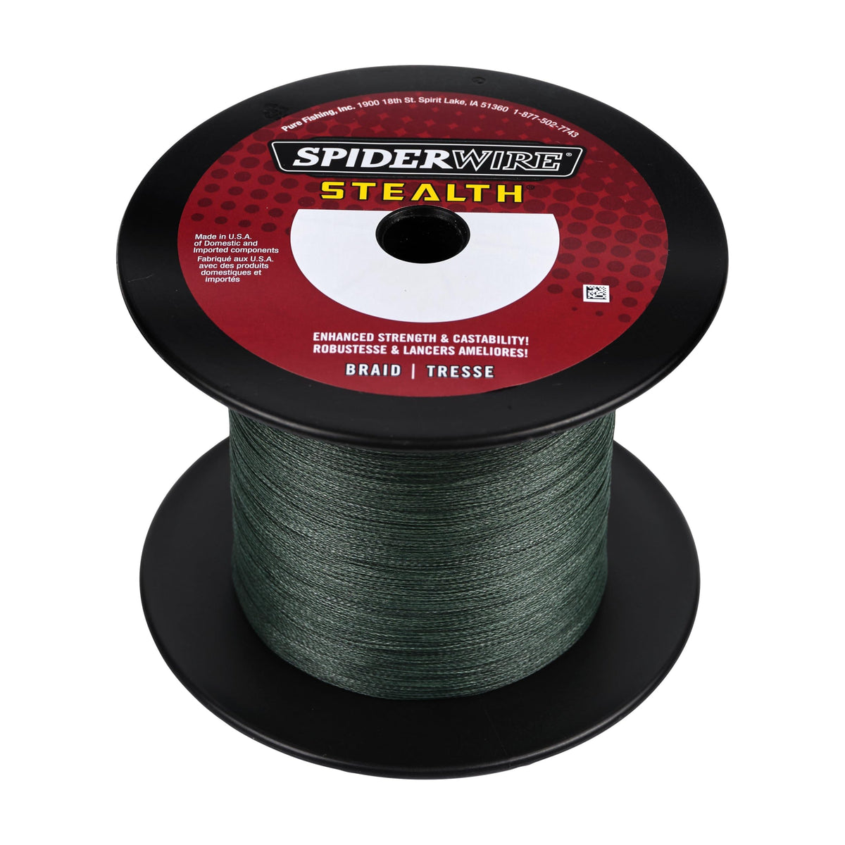 SpiderWire Stealth® Superline, Moss Green, 40lb | 18.1kg, 1500yd | 1371m Braided Fishing Line, Suitable for Freshwater and Saltwater Environments