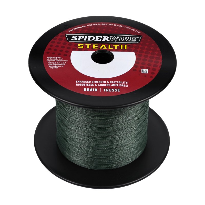 SpiderWire Stealth® Superline, Moss Green, 40lb | 18.1kg, 3000yd | 2743m Braided Fishing Line, Suitable for Freshwater and Saltwater Environments