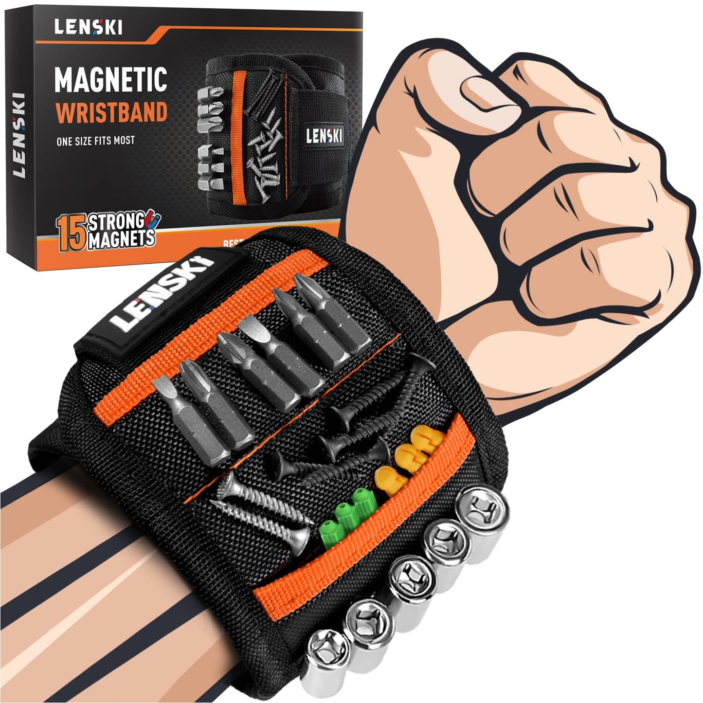 Lenski Fathers Day Dad Gifts from Daughter Wife Son, Magnetic Wristband Mens Gifts for Dad Gift for Fathers Day, Personalized Father's Day Gift Ideas, Gifts for Dad Who Wants Nothing