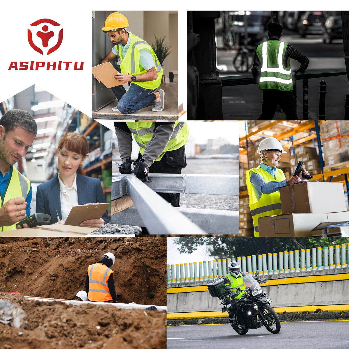 ASIPHITU Reflective High Visibility Safety Vest for Men Women Security with Pockets Zipper Front for Work Vest with Reflective Strips Meets ANSI/ISEA Standards(H-YellowBlack-2XL)