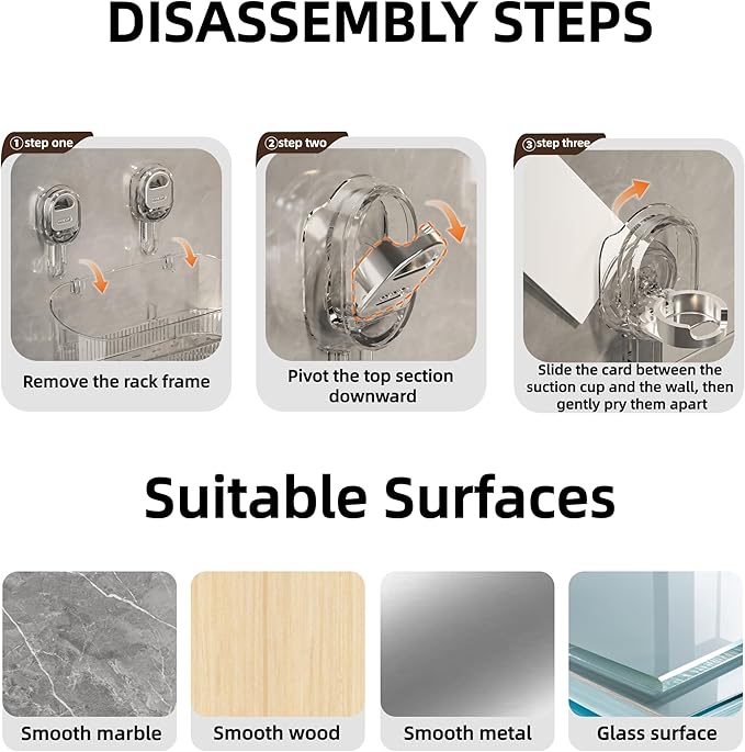 Clear Bathroom Shower Caddy, Wall Mount Storage Shelf with Suction Cups,Bathroom Storage Shelf 12.7x4.5x3.5 inchesLoad-bearing capacity: 22IB 1piece (Golden transparent)