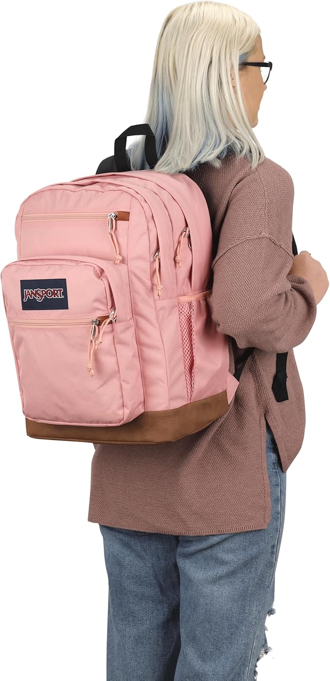 JanSport Cool Backpack, with 15-inch Laptop Sleeve - Large Computer Bag Rucksack with 2 Compartments, Ergonomic Straps, Misty Rose