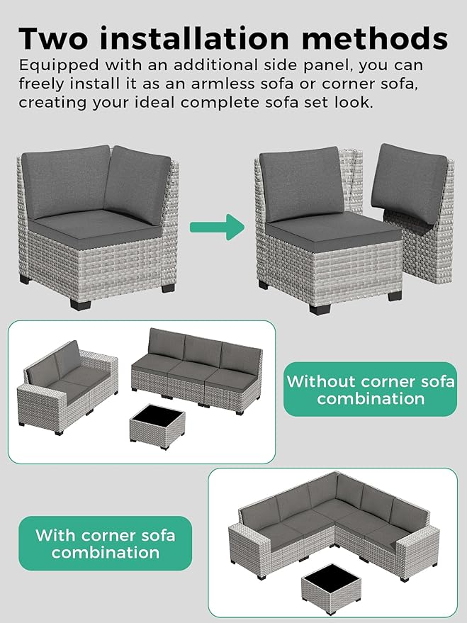 13 Piece Outdoor Wicker Rattan Sectional Sofa Set with Swivel Chairs & Fire Pit Table, 9-Seats with 4" Thickened Cushions & Coffee Table, All-Weather PE Rattan for Garden, Backyard, Porch, Black