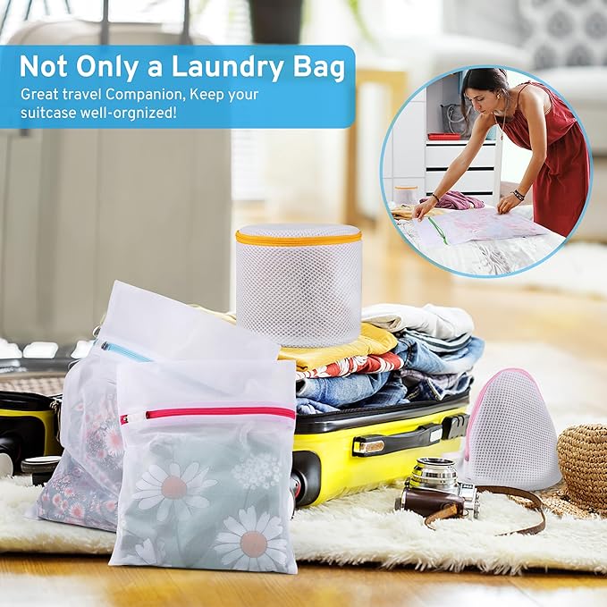 3 Pack 3 Size Mesh Laundry Bags Set for Delicates with AUTO-Lock Zipper, Lingerie Bags for Washing Delicates, Laundry Bags Mesh Wash Bags, Delicates Laundry Bag for Jeans,Blouse,Stocking,Bra