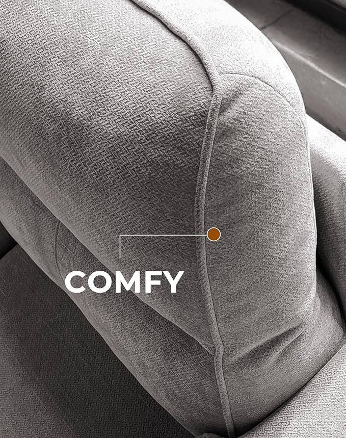 71.25" Modern Couches for Living Room, Deep Seat Sofa with 8” Cushion, Comfy 2-Seater Chenille Loveseat with Convertible Armrest, Removable Sofa Cover, High Leg(Light Gray)