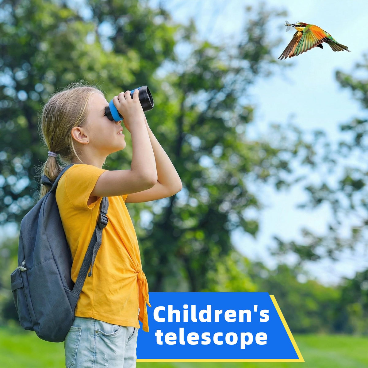 Kids Adventure Compact Monocular-Multi-Functional with Compass,LED Signal Light,Telescope Infrared Rays|Small Easy to Carry for Bird Watching,Camping,Hiking,Hunting,Sports Games Concerts(Army Green)
