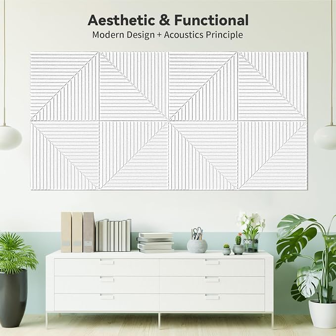 Art3d 6-Pack Self-Adhesive Acoustic Wall Panels