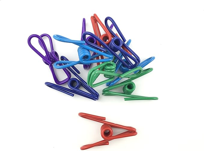 30 Pcs 2 Inch 10 Different Random Colors Chip Clips, PVC Coating High Elasticity Strength Clothes Pins, Food Clips and Bag Clips