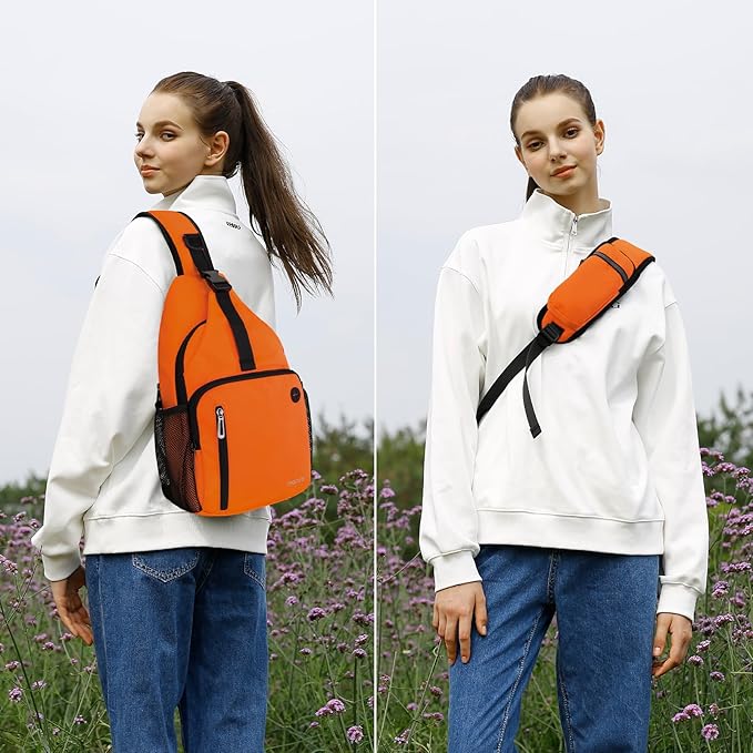 MOSISO Sling Backpack Bag, Crossbody Shoulder Bag Travel Hiking Daypack Chest Bag with Front Square Pocket&USB Charging Port