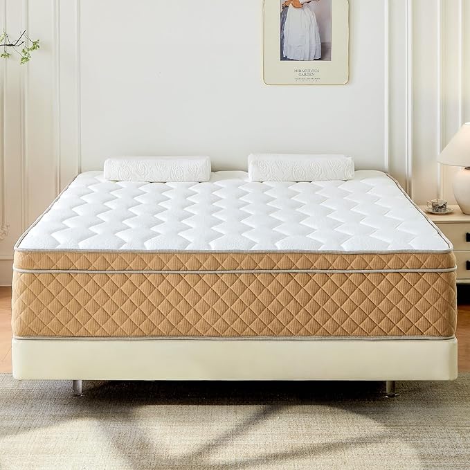 King Mattress, Medium Firm Memory Foam Mattress, Fiberglass Free, CertiPUR-US Certified Safe Materials, Foam and Spring, King Size Mattress in a Box, (12 in King)