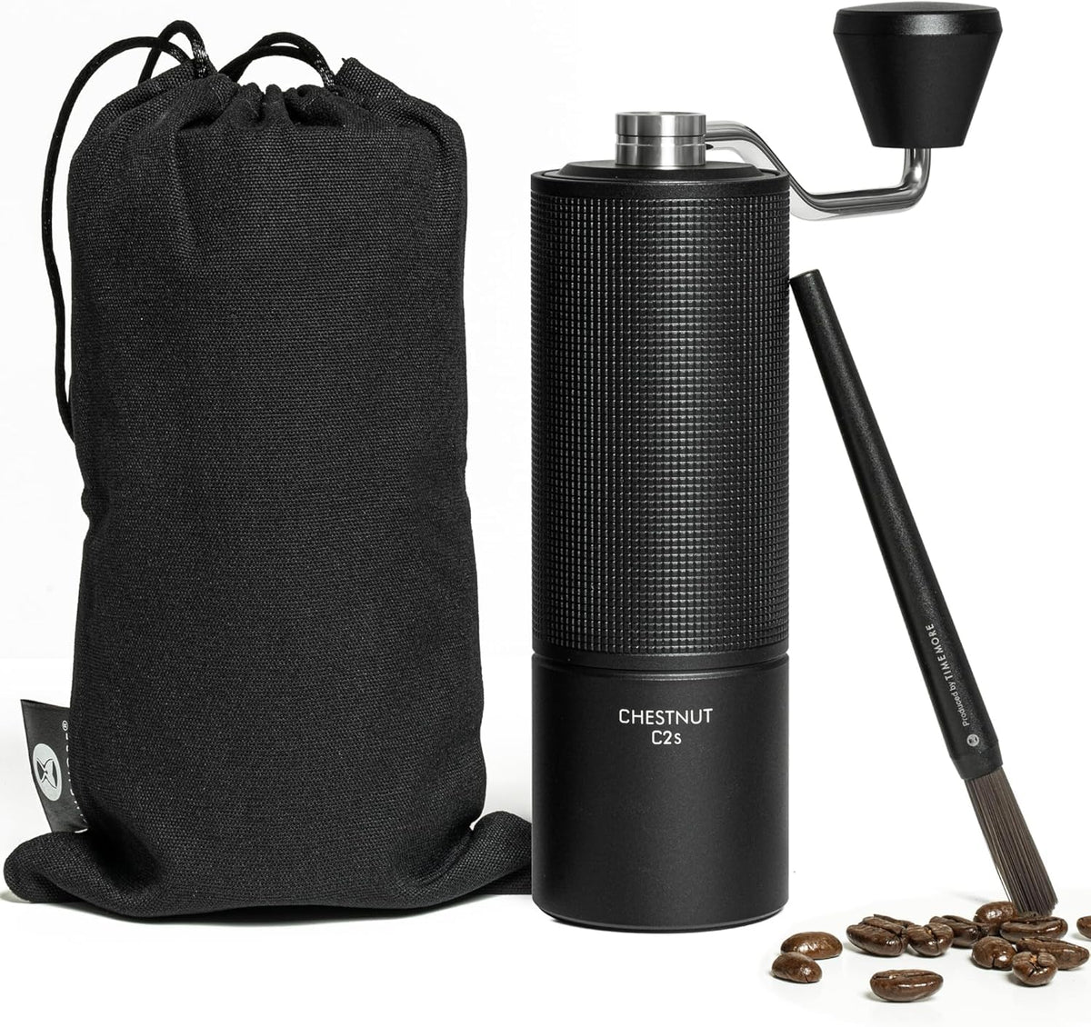 TIMEMORE Chestnut C2S Manual Coffee Grinder Capacity 25g with CNC Stainless Steel Conical Burr, Internal Adjustable Setting, Double Bearing Positioning, French Press Coffee for Hand Grinder