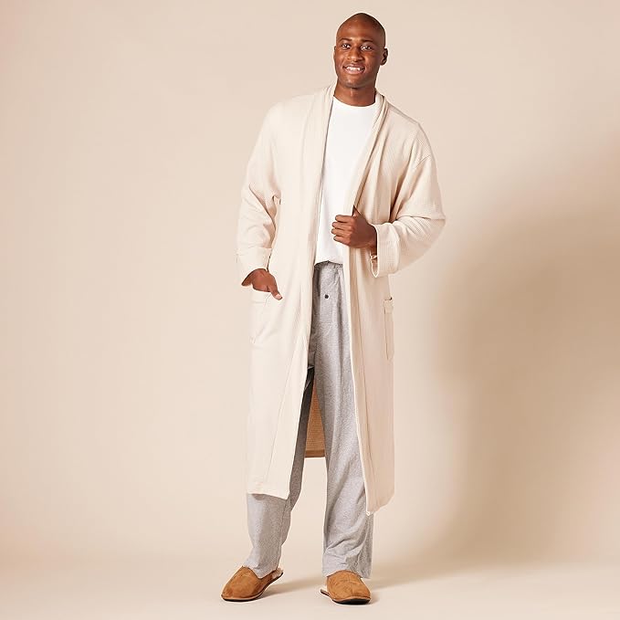 Amazon Essentials Men's Lightweight Waffle Bathrobe (Available in Big & Tall)