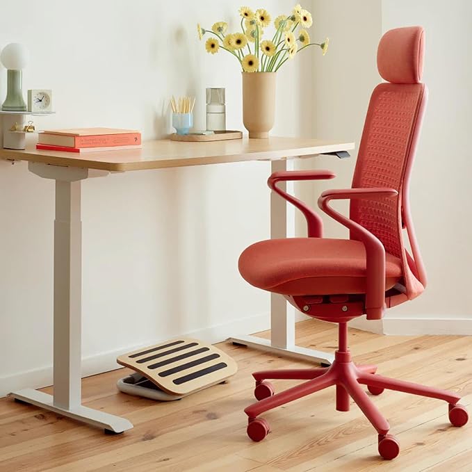 Branch Verve Chair - High Performance Executive Office Chair with Contoured Seat Back and Adjustable Lumbar Rest - High Density Foam Cushion with Aluminum Base - Up to 275 lbs - Coral