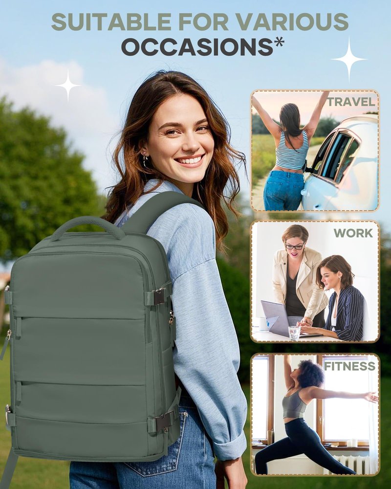 coofay Large Travel Backpack For Women Men Airline Approved Carry On Backpack Flight Approved Waterproof Sports Luggage Backpack Casual Daypack Small Hiking Backpack
