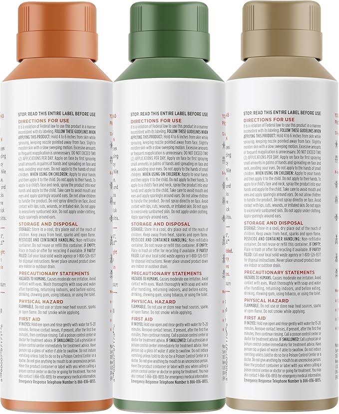 Insect Repellent Variety Pack, 12-Hour Mosquito & Tick Protection, Picaridin-Based, Water-Based, Lightweight, Quick-Drying, DEET Alternative, Face & Body Use, 3 Pack