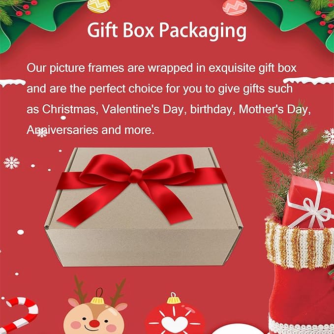 8x10 Picture Frame Set of 4, 8 x 10 Wood Photo Frames with Mat for 5x7, Natural Wooden Frame with Real Glass Cover for Wall and Tabletop Display,Rustic Brown