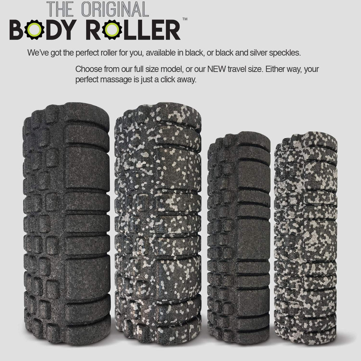 The Original Body Roller - High Density Foam Roller Massager for Deep Tissue Massage of the Back and Leg Muscles - Self Myofascial Release of Painful Trigger Point Muscle Adhesions - 13" Multi