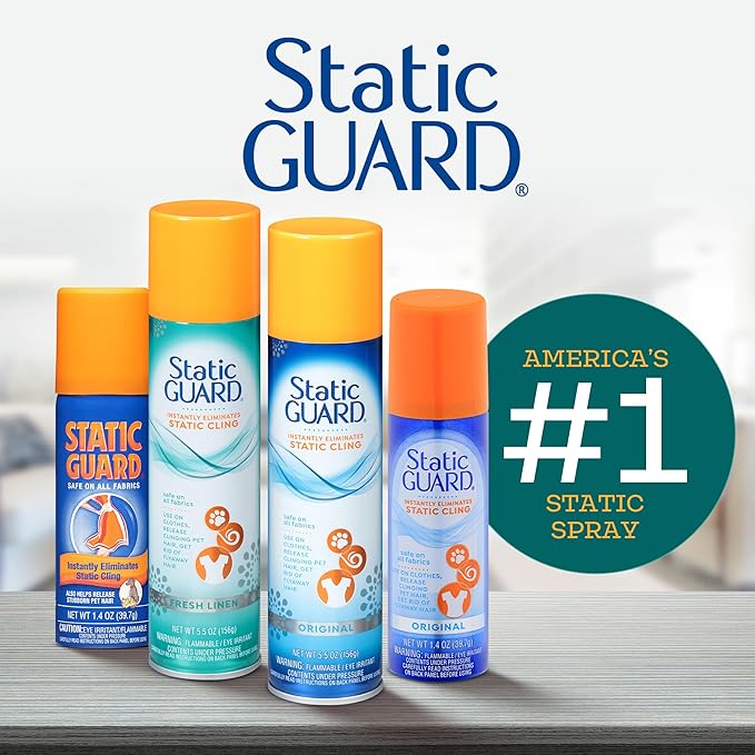Static Guard Fabric Spray, Fresh Linen Scent, 5.5 Ounce Can