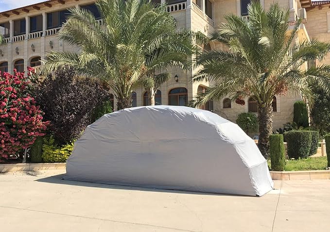 Ikuby All Weather Proof Carport - Foldable, Retractable, Lockable, Durable Shelter