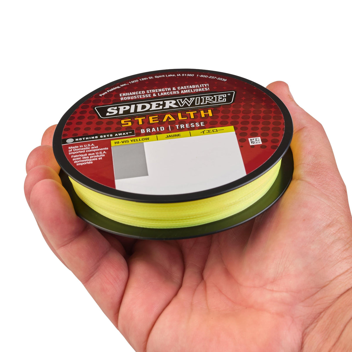 SpiderWire Stealth® Superline, Hi-Vis Yellow, 6lb | 2.7kg, 300yd | 274m Braided Fishing Line, Suitable for Freshwater and Saltwater Environments