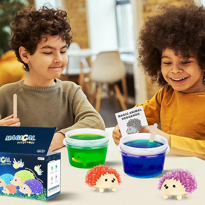 sdaymol Crystal Growing Kit for Kids - 4 Colors Hedgehog to Grow Fast in (24H),Science Experiments Learning & Educational Toys,Science Kits for Kids Age 8-12 STEM Project Gifts for Boys & Girls 6+