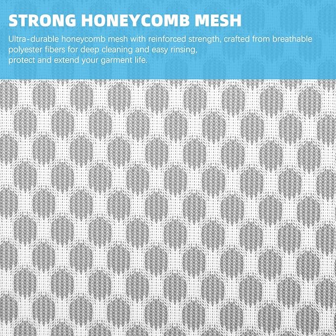 Honeycomb Mesh Laundry Bags for Delicates - 12x16 Inches Medium Washing Bags for Bras, Lingerie, Socks, Baby Clothes - Gentle Wash Protection with Zipper Closure (6)
