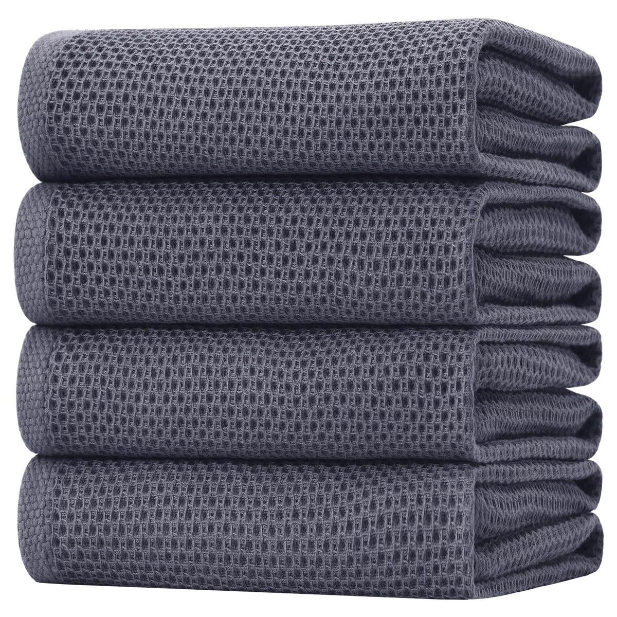Homaxy 100% Cotton Waffle Weave Kitchen Dish Cloths, Ultra Soft Absorbent Quick Drying Dish Towels, 12 x 12 Inches — 20 X 28 - 4 Pack