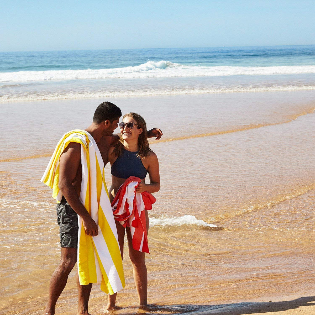 Dock & Bay Beach Towel - Quick Dry, Sand Free - Compact, Lightweight - 100% Recycled - Includes Bag - Cabana - Set A (4), Large (160x90cm, 63x35)