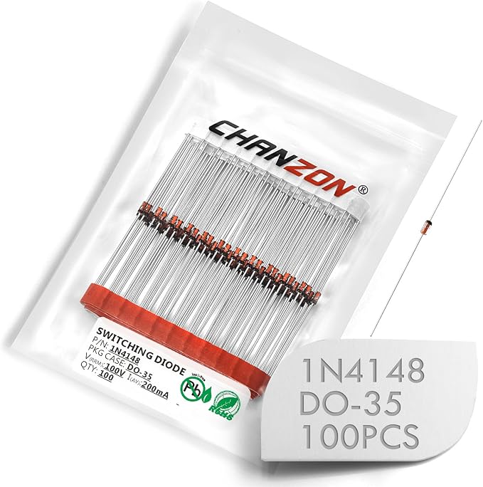 Chanzon 1N4148 Small Signal Fast Switching Diodes High-Speed Axial 200mA 100V