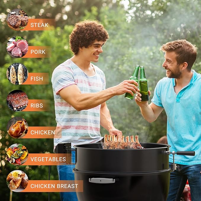 onlyfire Rotisserie Ring Kit for Weber 22-1/2-Inch Charcoal Kettle Grill and Other Similar Models
