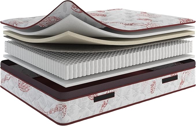 Ottomanson Queen 13" Luxury I Eurotop Mattress, Medium-Firm Memory Foam Comfort - Made in USA - Premium Quilted Cover Mattress - Fiberglass-Free - Bed in a Box
