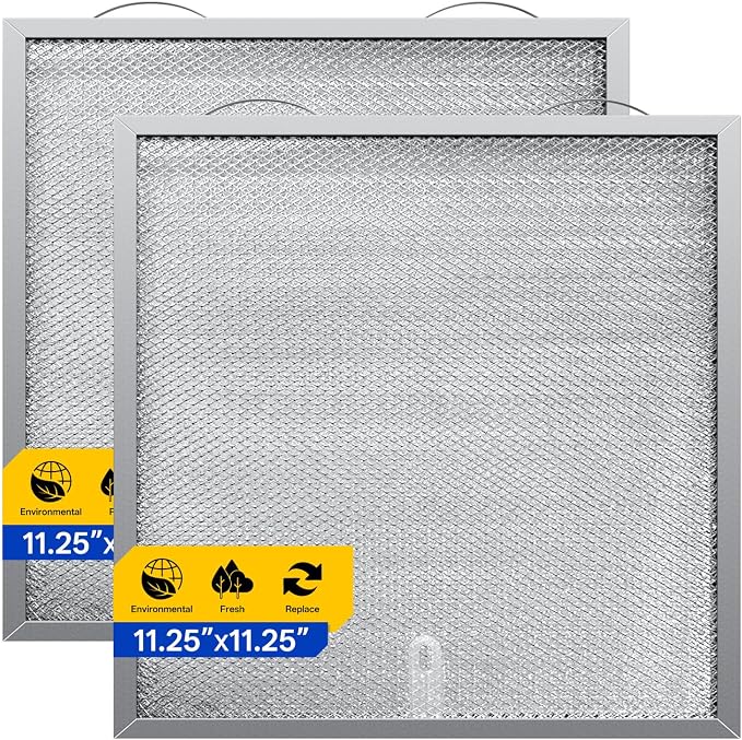 WA6500 QT20000 BPQTF B-roan Stove Hood Vent Filter 11.25"x11.25"x0.38" Aluminum