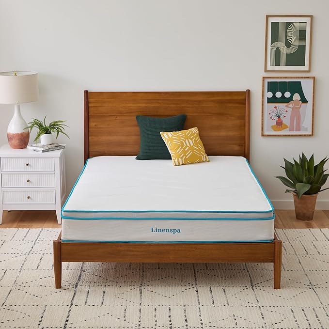 Linenspa 10 Inch Memory Foam and Spring Hybrid Mattress - Medium Feel - Bed in a Box - Quality Comfort and Adaptive Support - Breathable - Cooling - Perfect for a Guest Bedroom - Twin XL Size