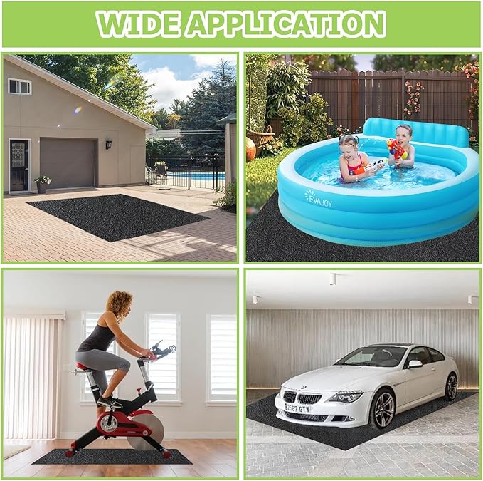 Outdoor Storage Shed Floor Mat, 8.2*10.2FT Waterproof Washable Garden Flooring Pad with Non Slip Backing, Soft Furniture Patio Covering Carport dust Oil Mat-Tool Shed, Storage Shed Not Included